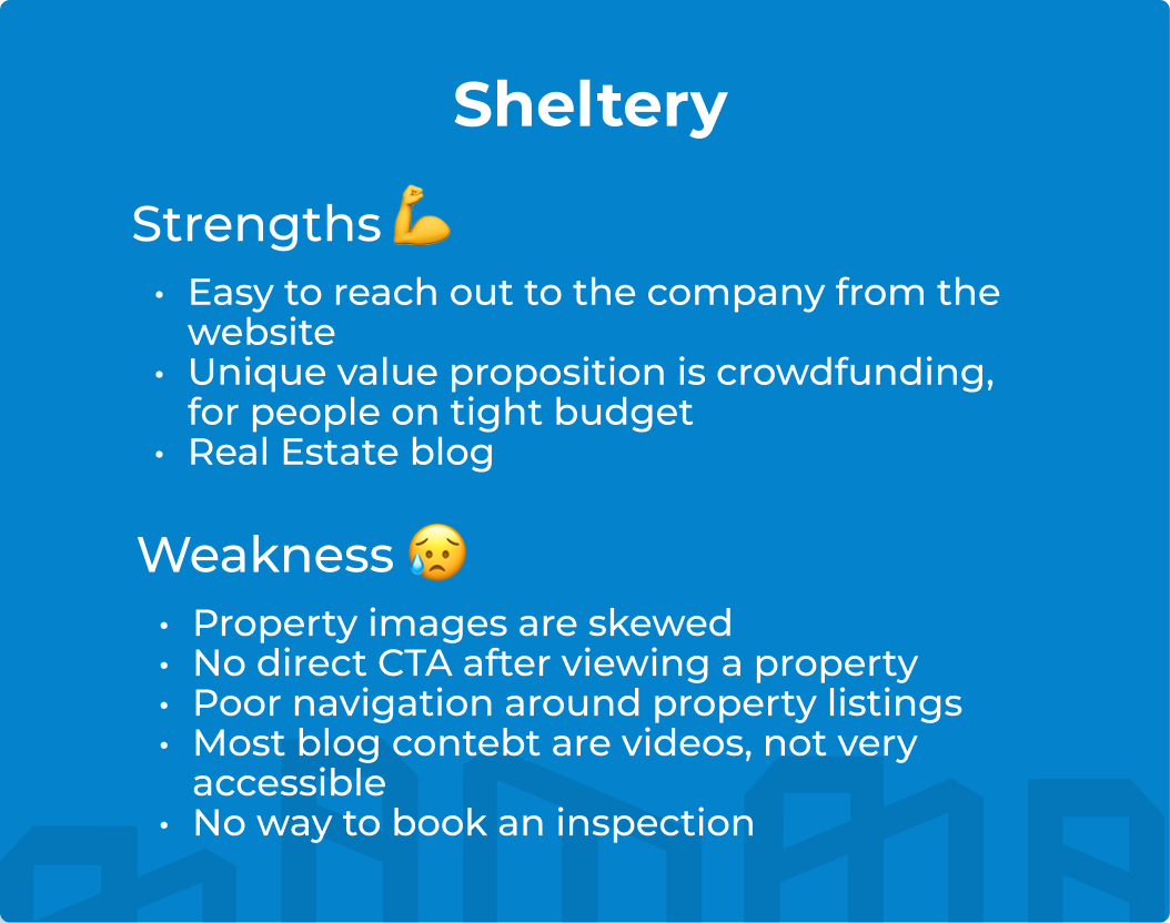 competitive audit findings on sheltery