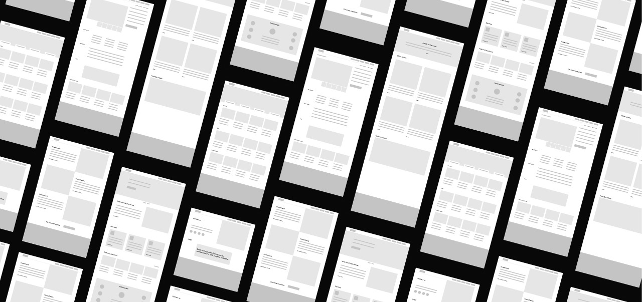 wireframes of am realty website