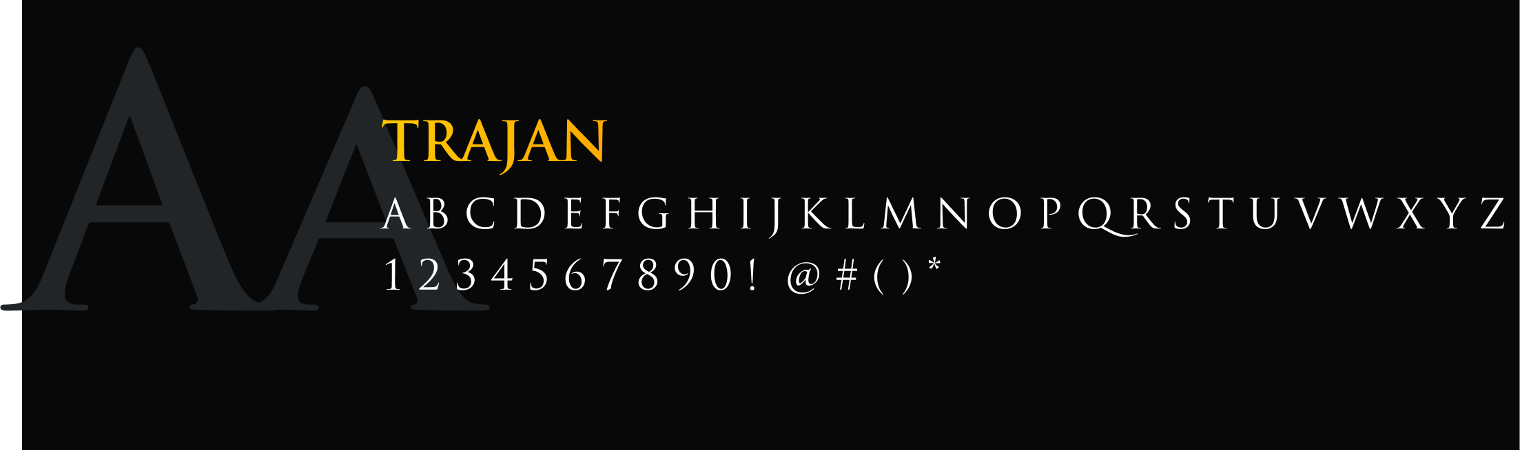 style guide of am realty website, trajan typography