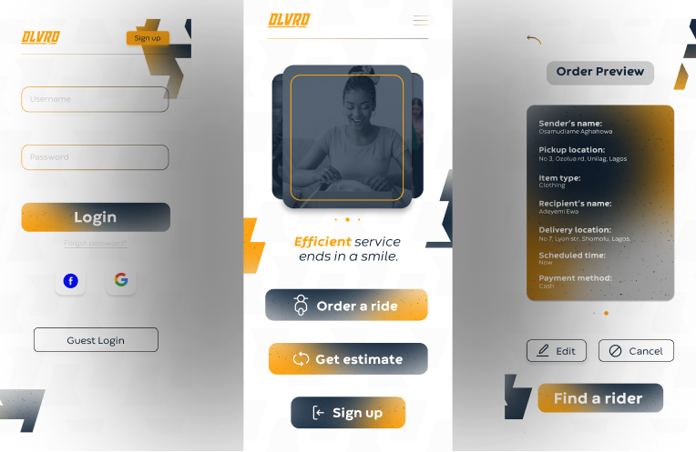 phone mockup of Dlvrd project screen
