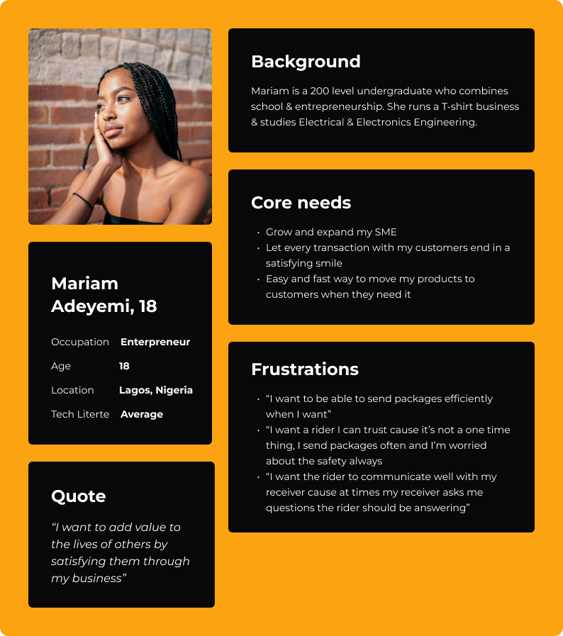 User persona from the Dlvrd project