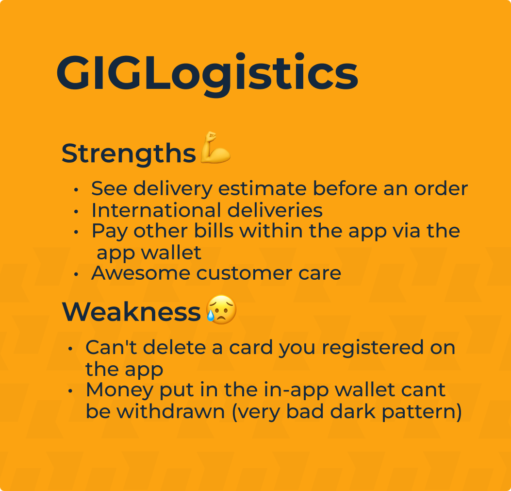 Key finding from the dlvrd project competitive audit on god is good logistics competitor