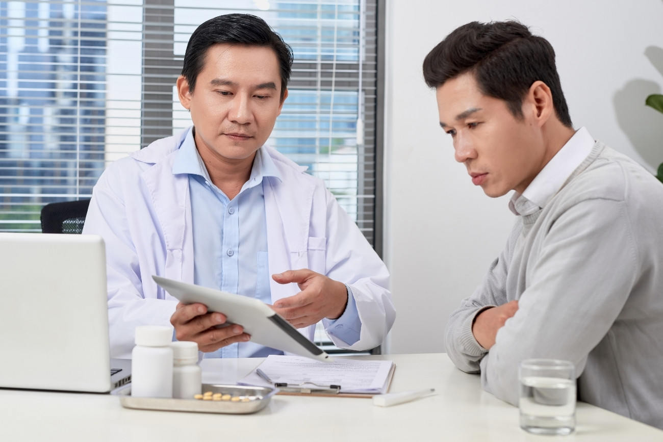 A doctor explaining to government