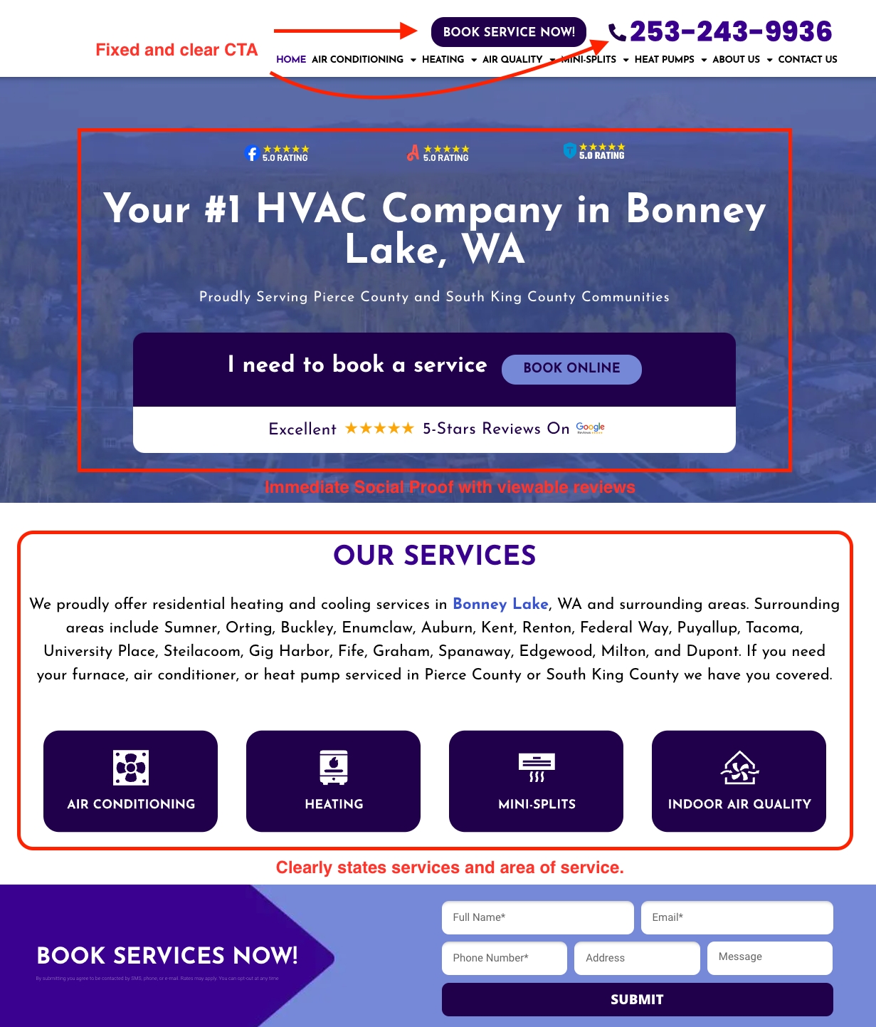 A website optimized for Google Local Service Ads