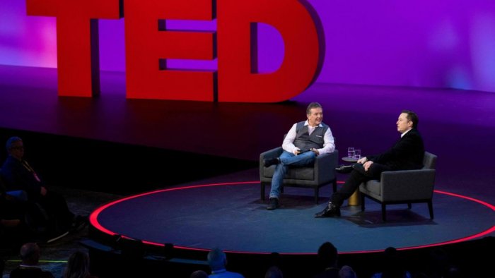 Elon Musk speaking on TED show