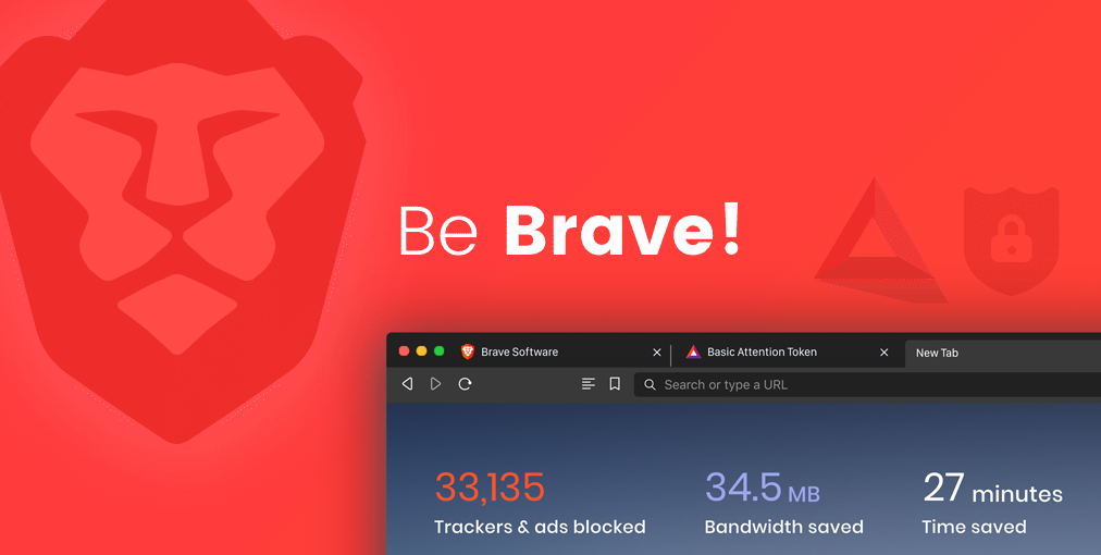 An image of a lion in the background with the title of be brave, user attention