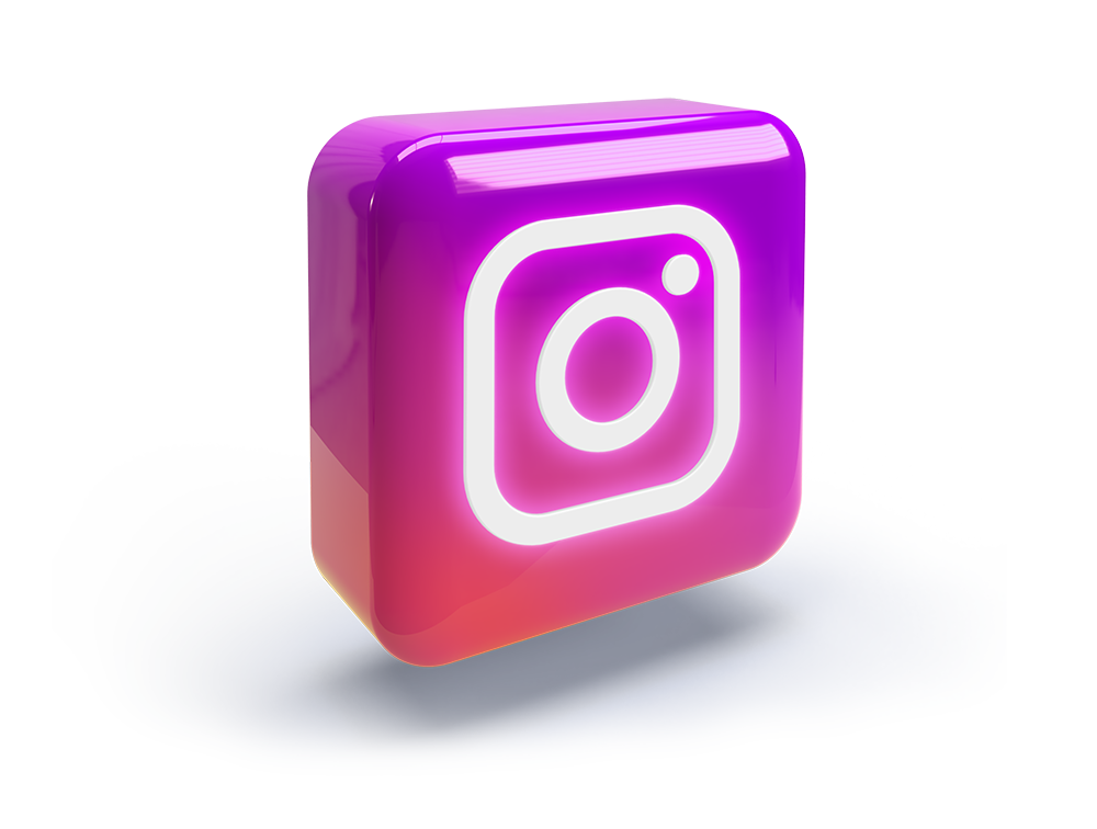 Pink and purple 3D icon for instagram