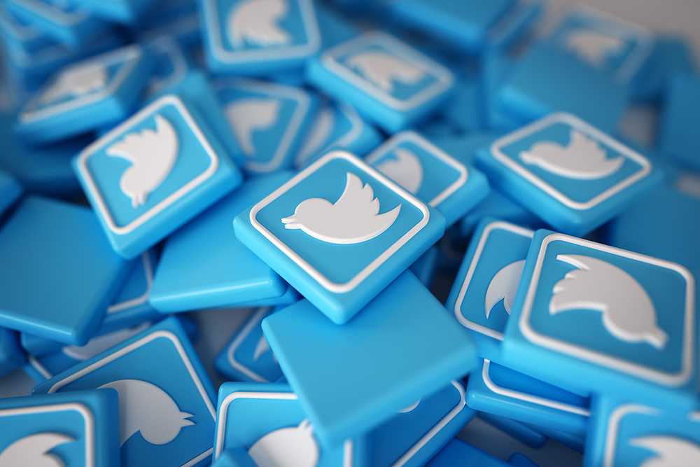 Twitter app 3d cubes stack on top of each other