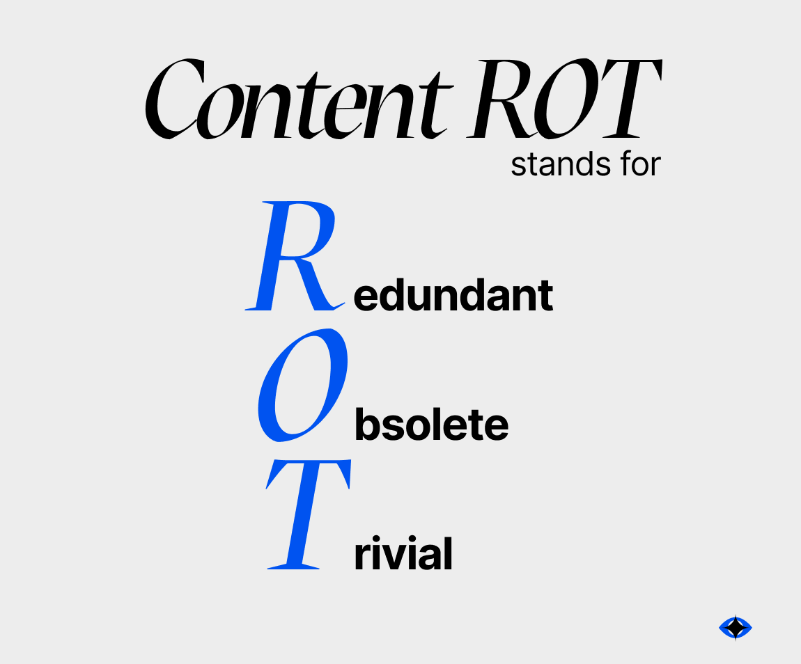 Image showing what content ROT stands for (Redundant, Obsolete, Trivial)