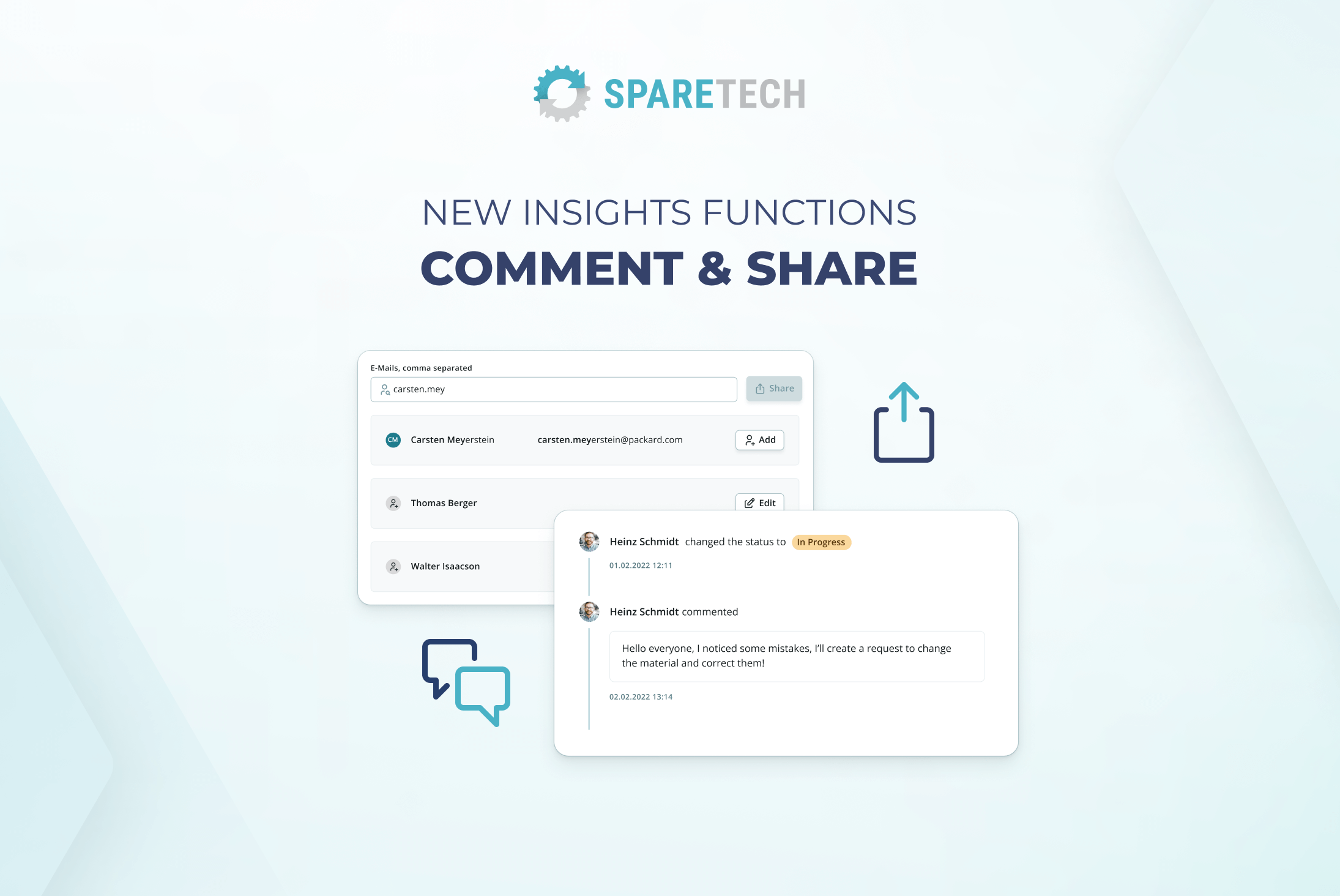 Product update: Clearer Insights communication through commenting and sharing functions