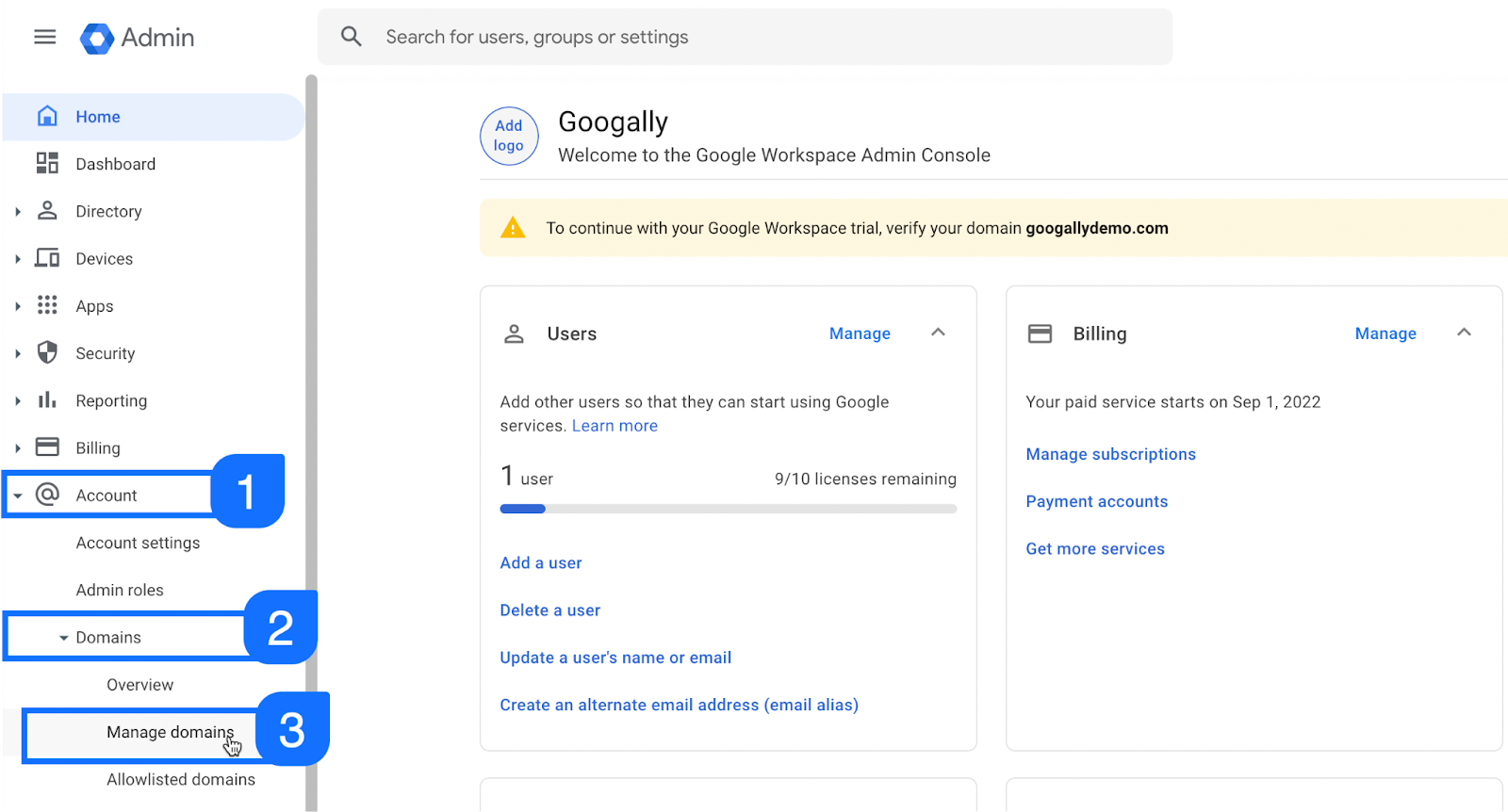 Google Workspace Domain Verification