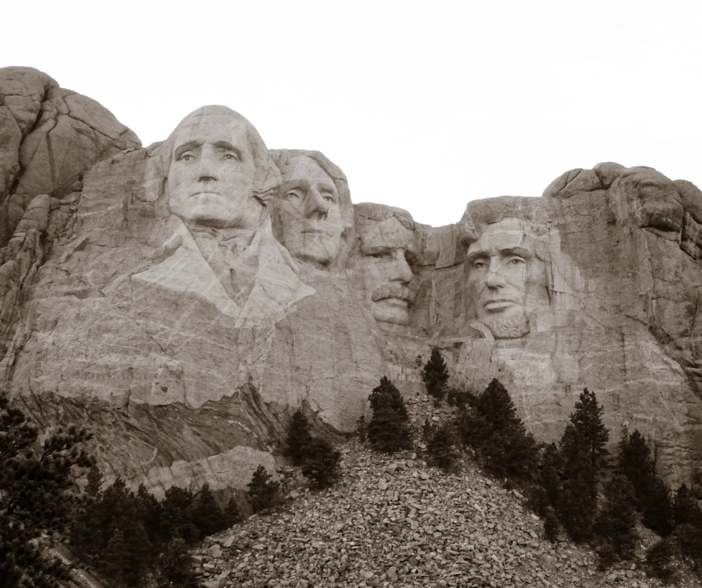 Il monte Rushmore, con le teste di 4 presidenti USA