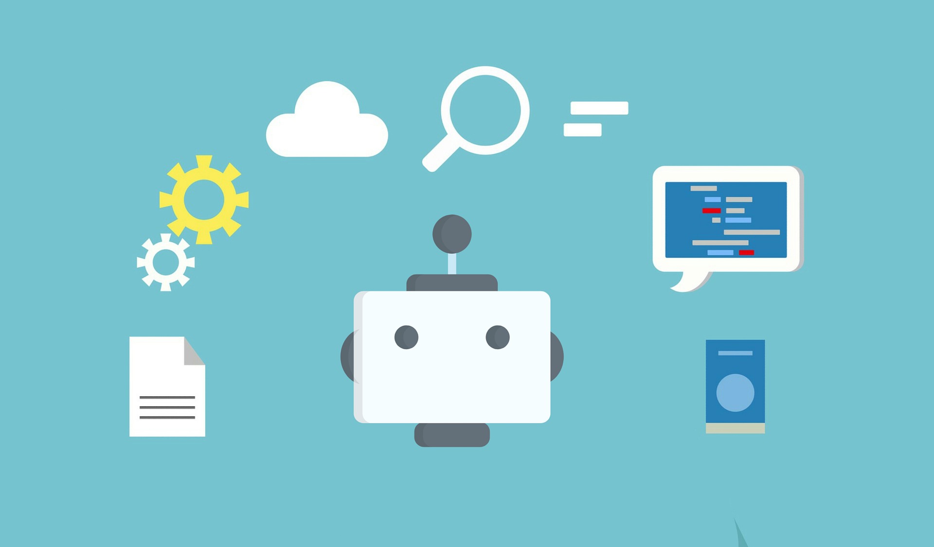 Icone e dispositivi elettronici che simboleggiano l'accessibilità dei docuementi online.