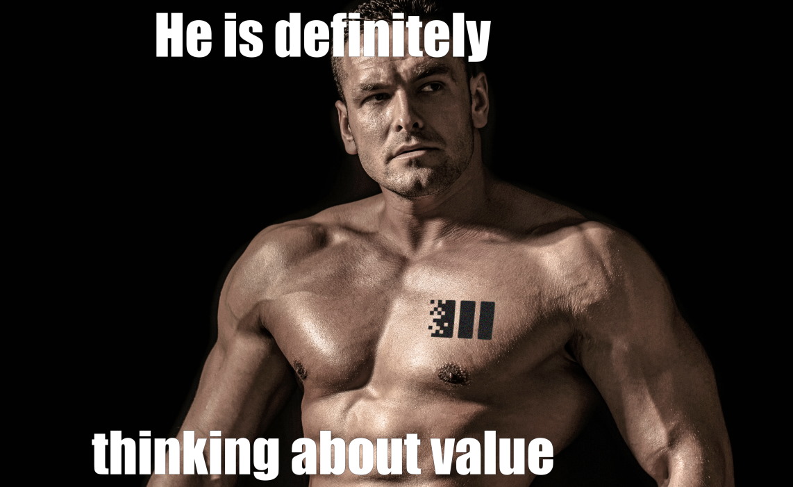 Body builder man with a pensive face