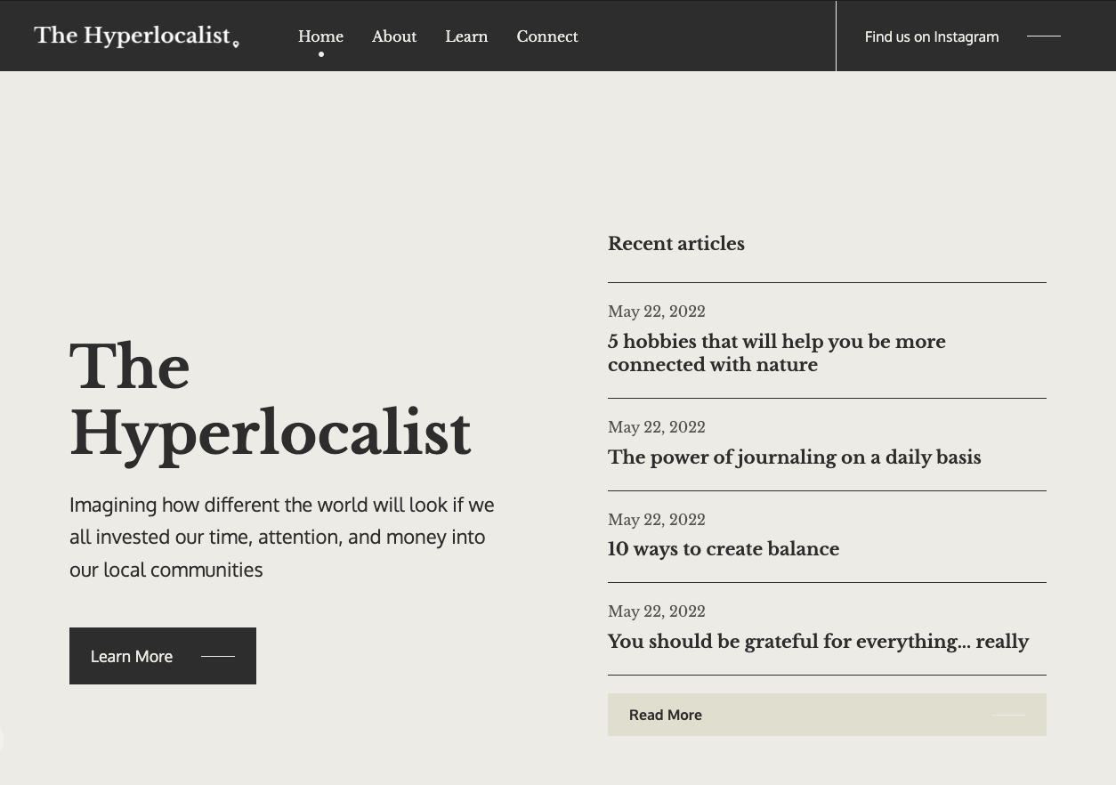 Home | The Hyperlocalist
