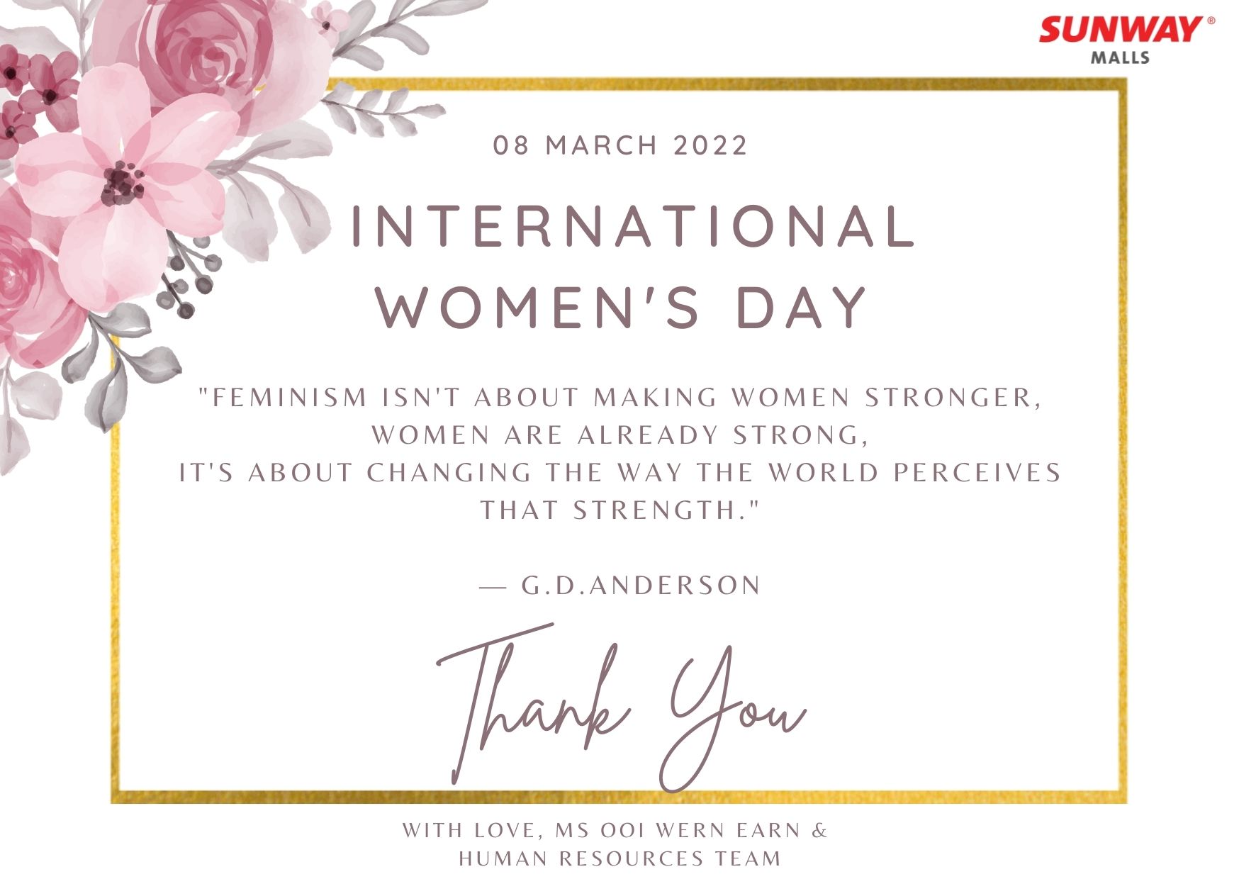 Sunway Malls International Women Day Greeting Card