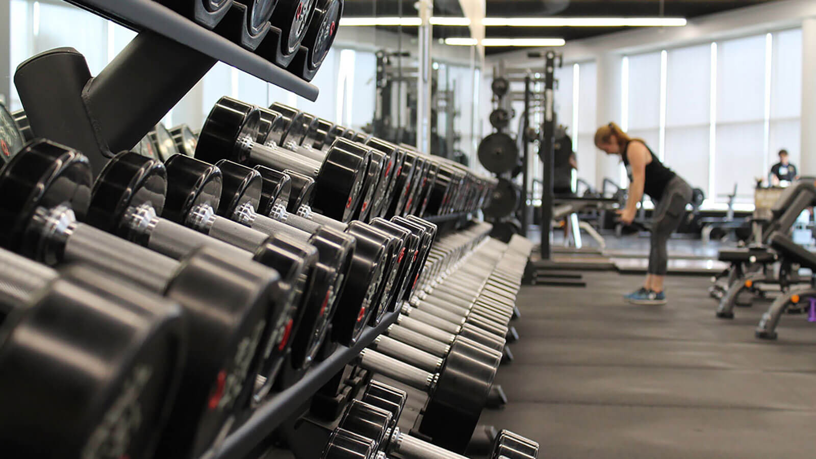 Woman exercising in the hotel fitness center