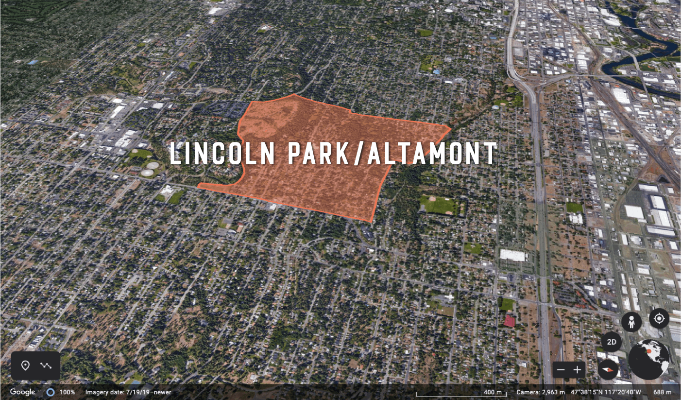 Lincoln Park Altamont neighborhood, south hill neighborhood Spokane, Washington