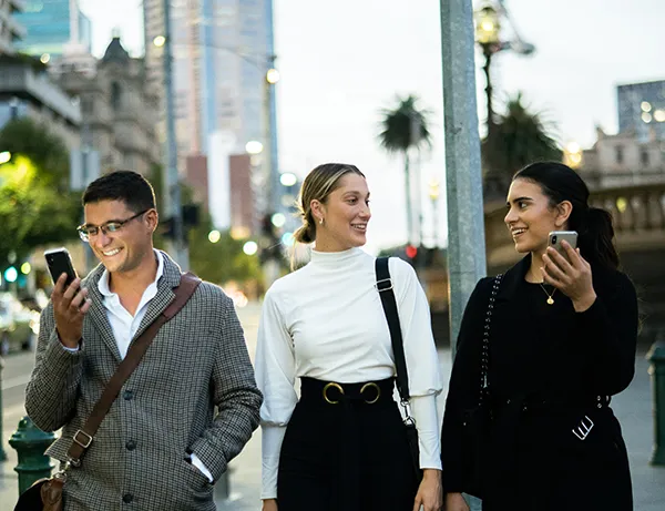 Young couple walking