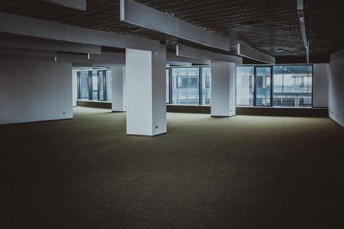 RFPnetworks Office Real Estate Statistics 2022 depicted by empty office.