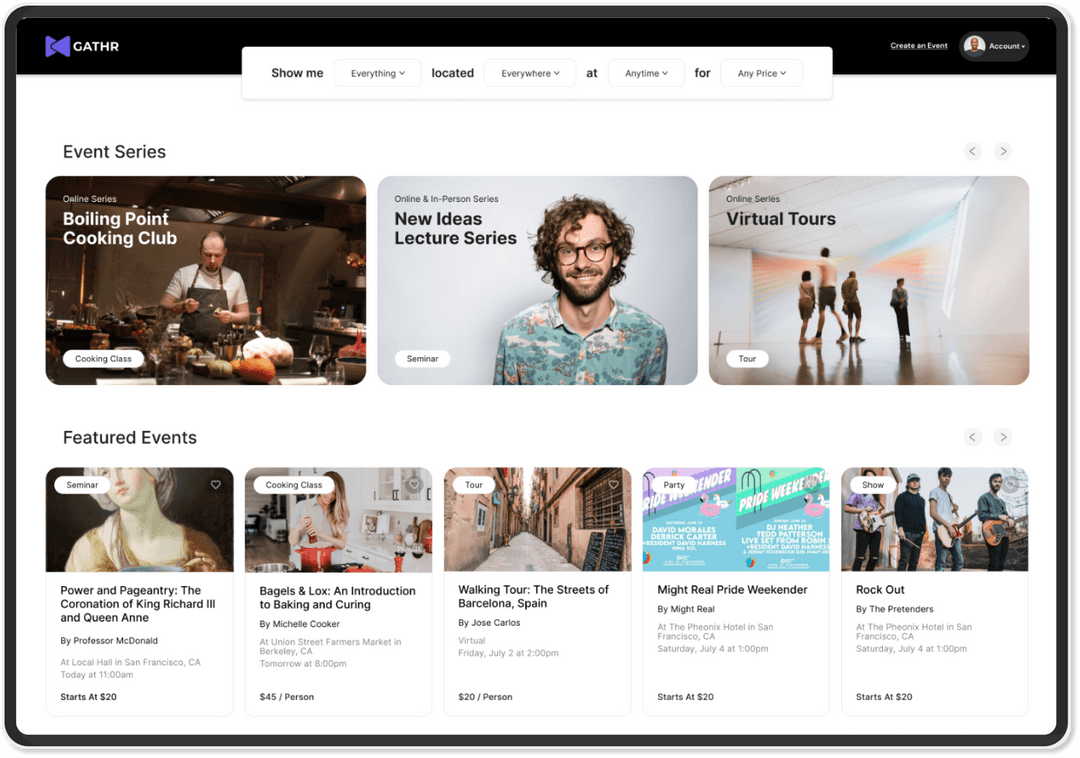 Gathr Create Experiences