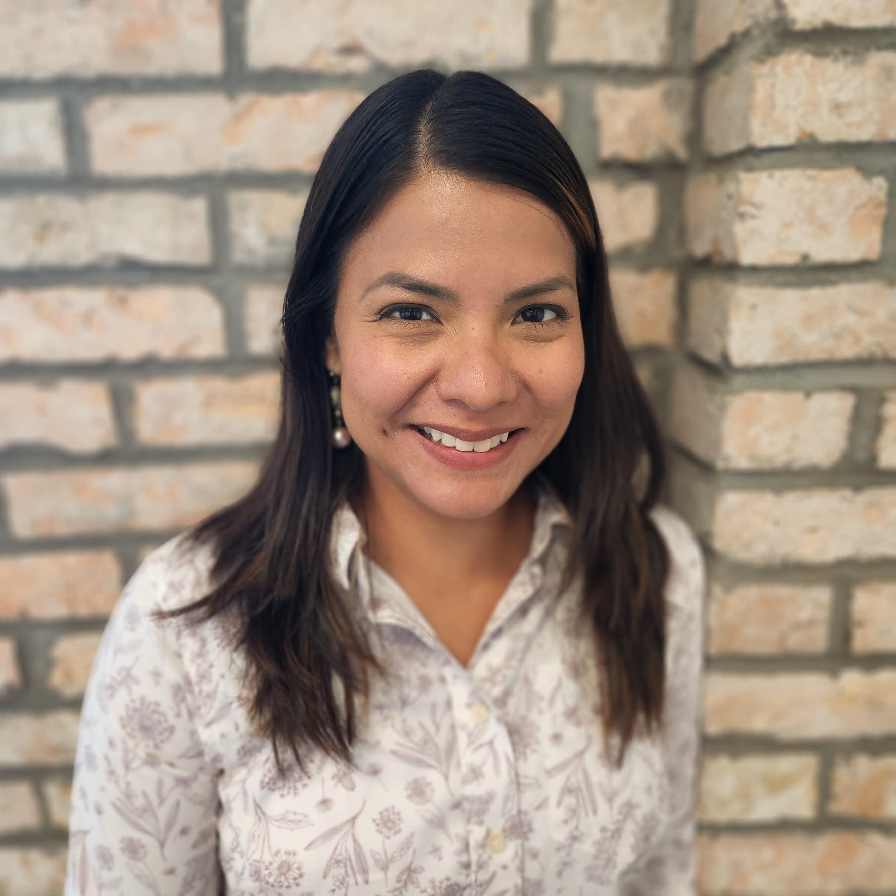 A black and white photo of Erika Granja