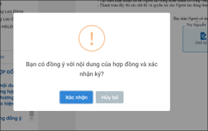 Popup xác nhận ký hợp đồng điện tử MobiFone eContract