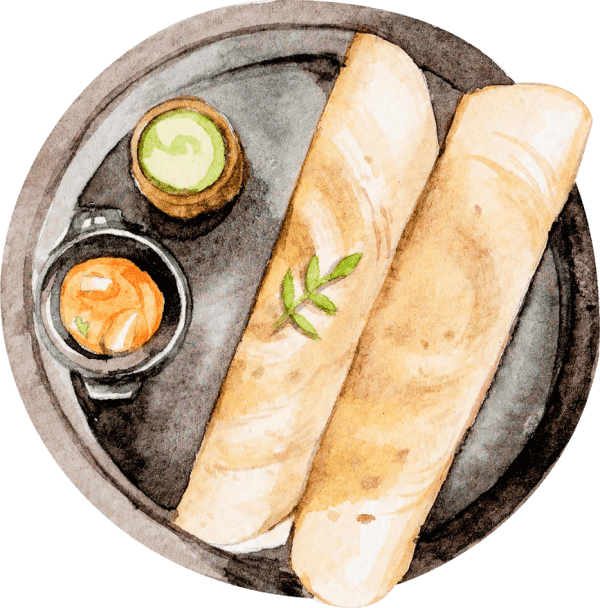 Illustration of a a South Indian Dish