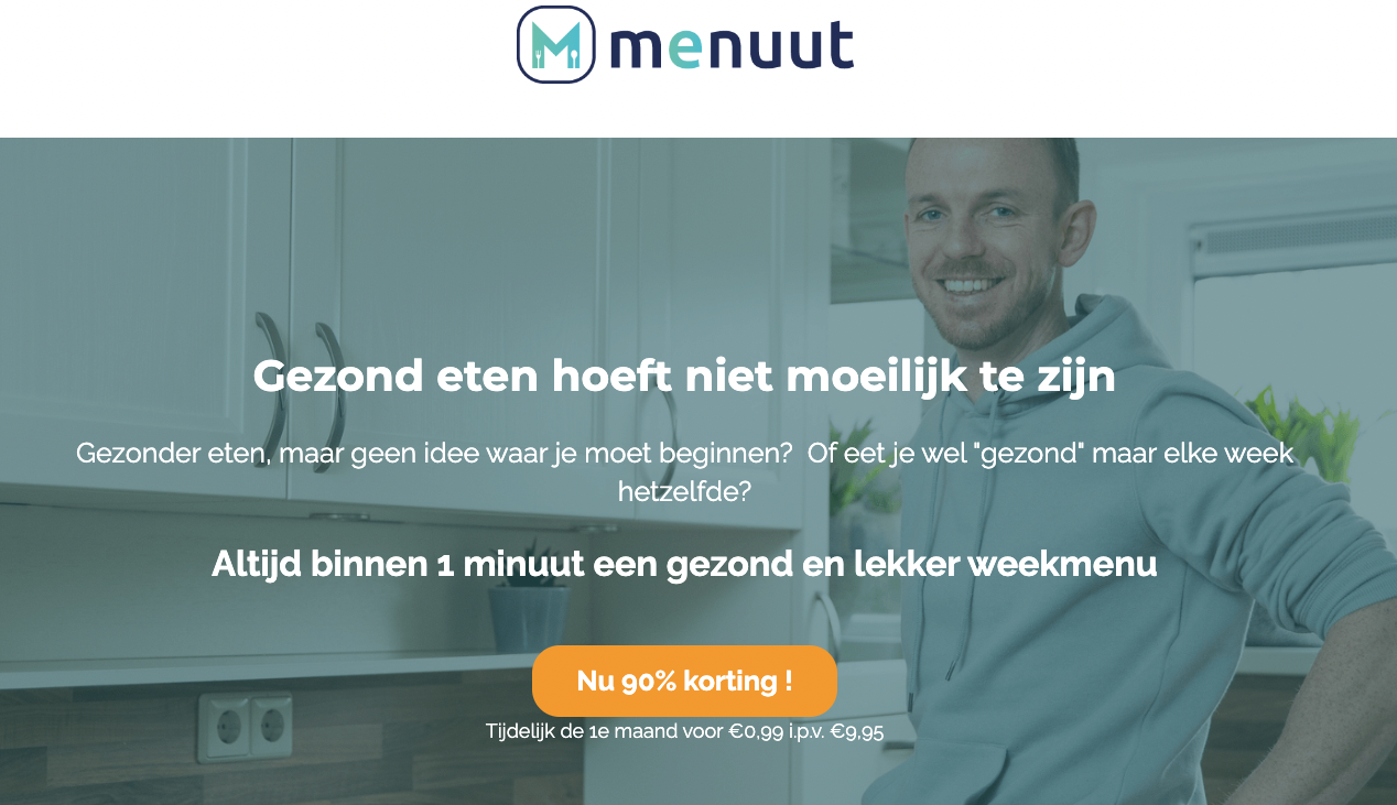 Landingspagina Menuut