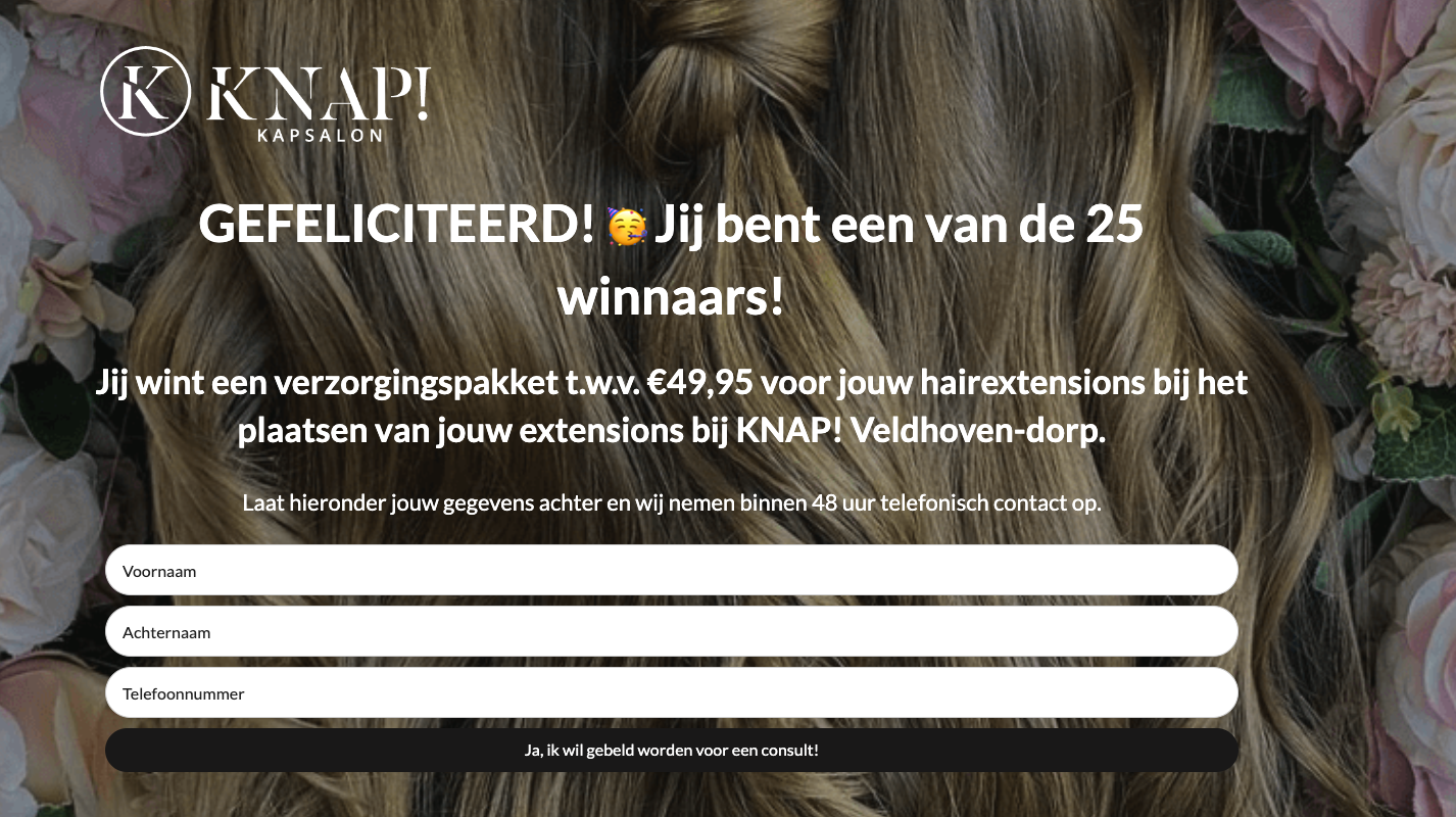 Landingspagina KNAP! - Winactie