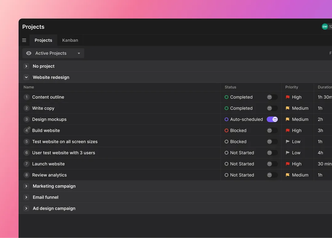 Project management in Motion