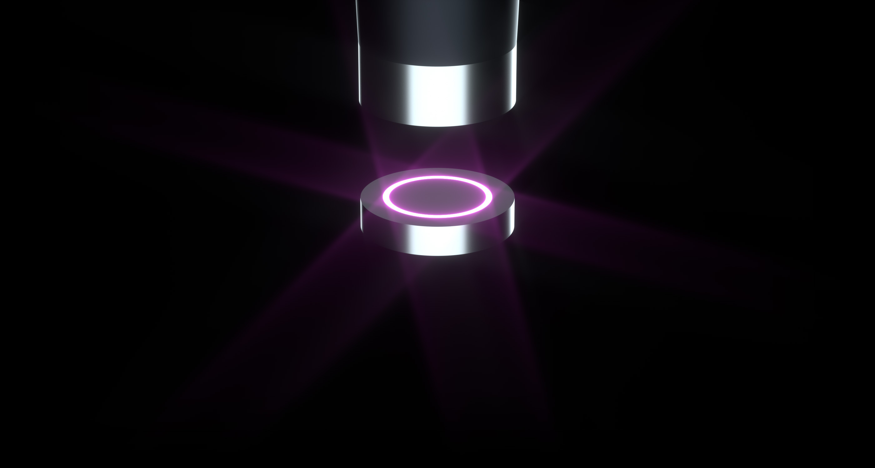 Carbique water bottle being placed on the charging base station