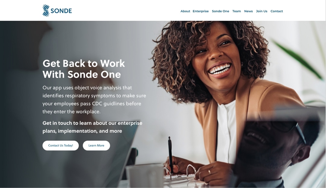 Voosh Marketing Sonde Health Website Landing Page 1 Girl Smiling