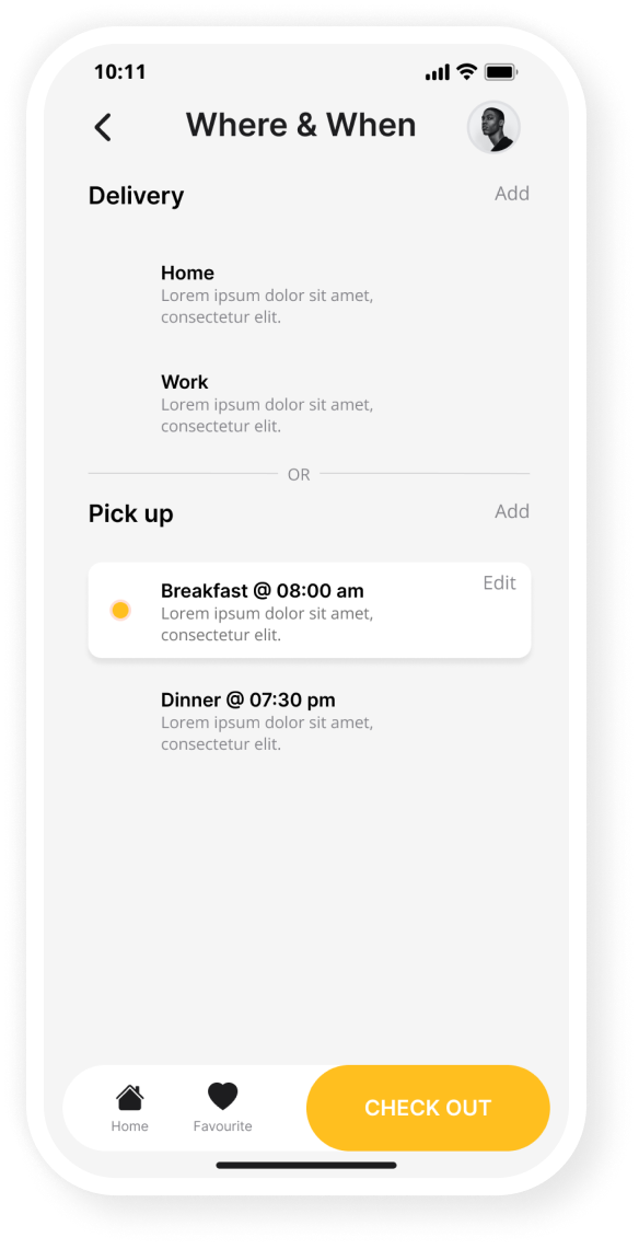 Checkout screen mockup