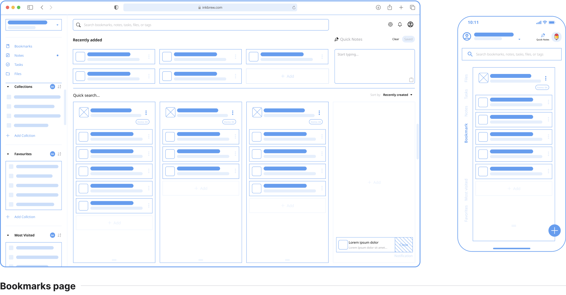 Bookmark Wireframe
