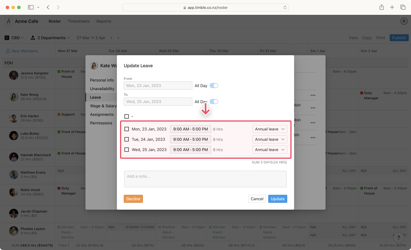editable-leave-timble
