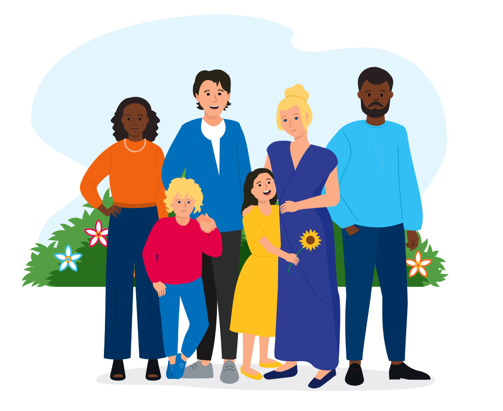 Illustration of a happy family