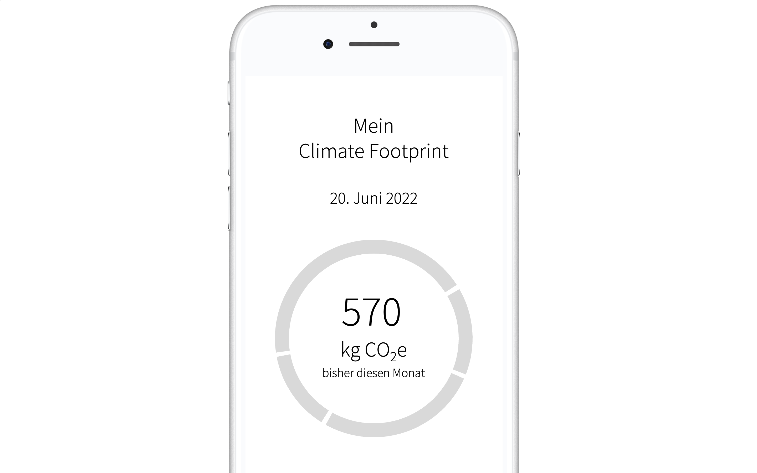 A Smartphone shwoing a climate footprint