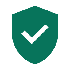 green shield with a checkmark in the center