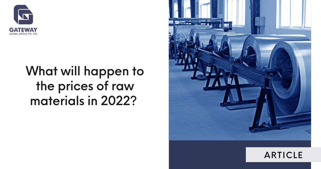 What will happen to the prices of raw materials in 2022?