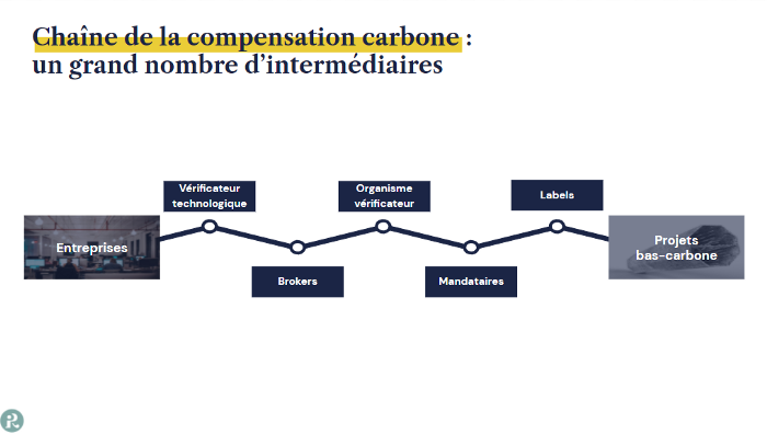 Le marché de la compensation carbone est complexe, avec beaucoup d'intermédiaires dans la chaîne de valeur.
