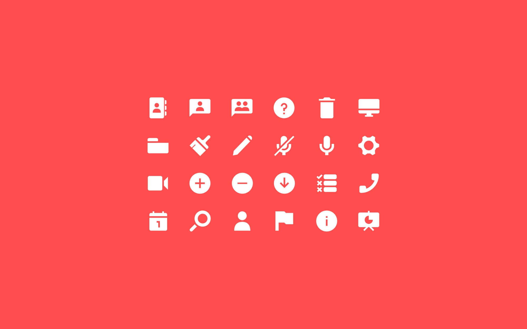 A set of icons for a digital webinar service