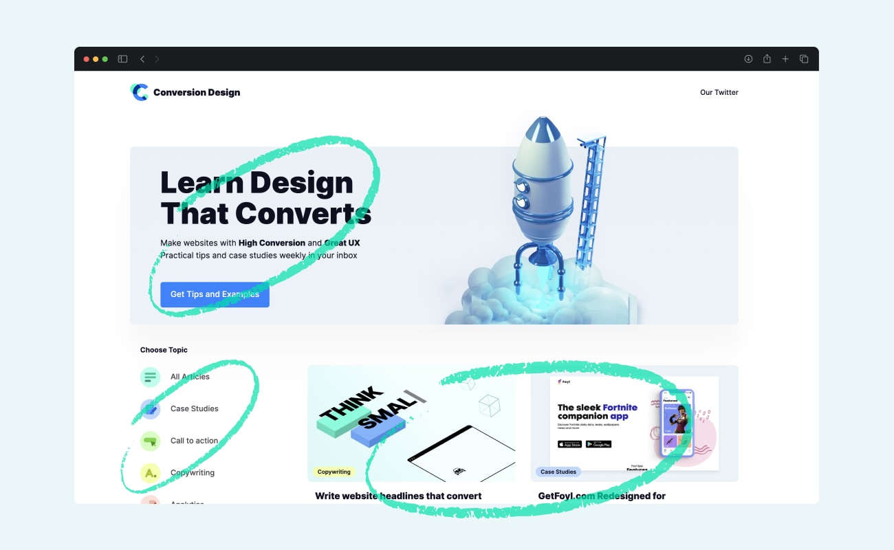 Example from this website for grouped elements