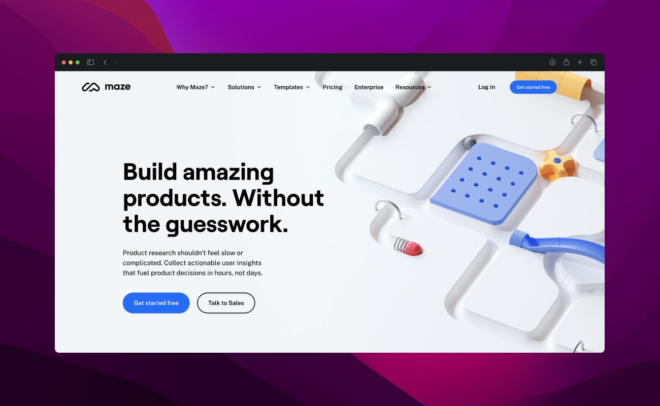 Maze user research tool website