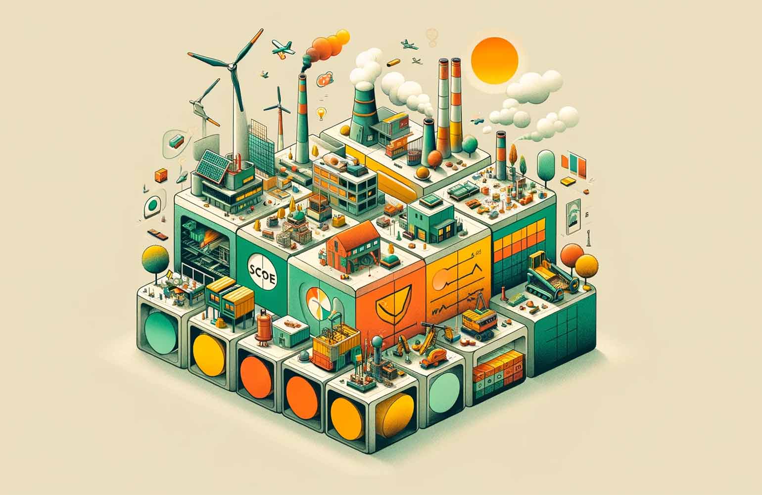 Illustratie van scope emissies