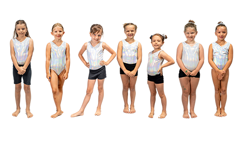 A group photo of the Little Stars class at Auburn Gymnastics Center.