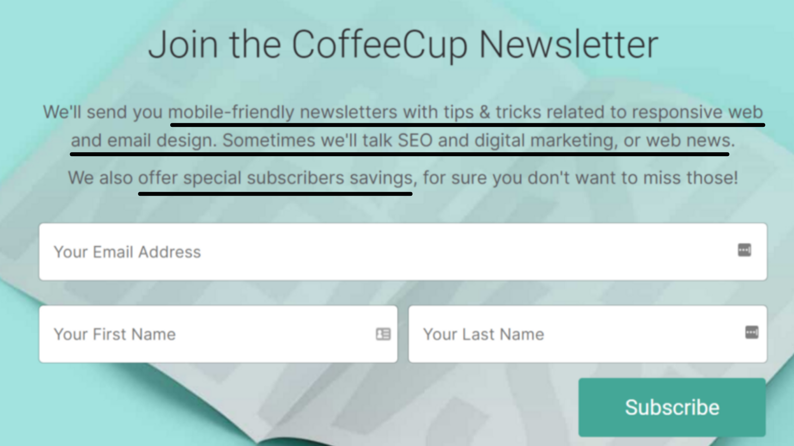 From the CoffeeCup Newsletter.