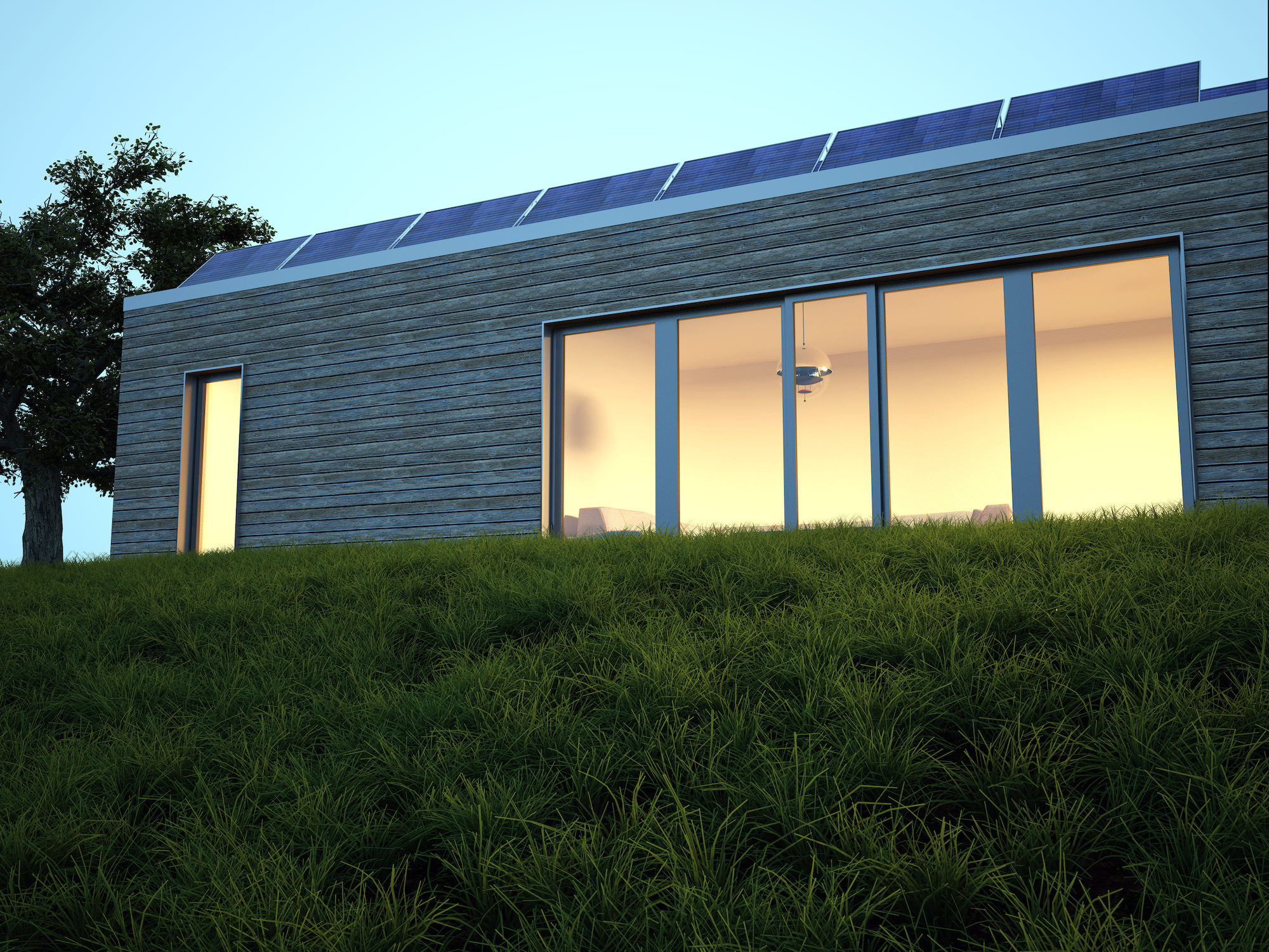 Dach mit Solarthermie