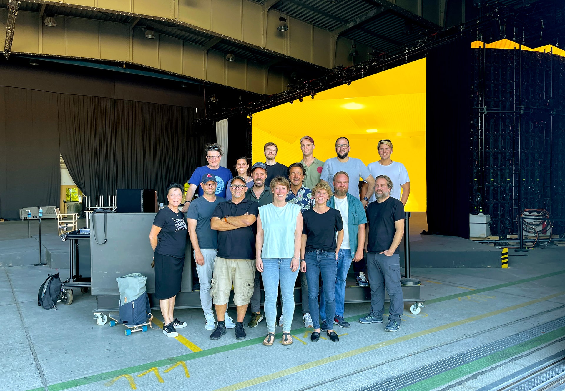 The HYPERBOWL virtual production team at their studio hangar at Penzing Studios