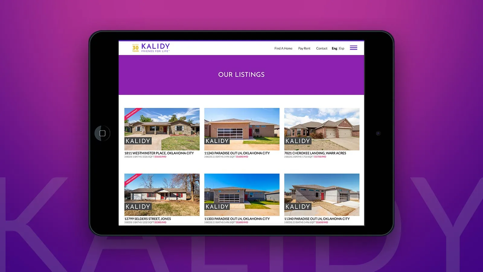 Kalidy Homes site Design